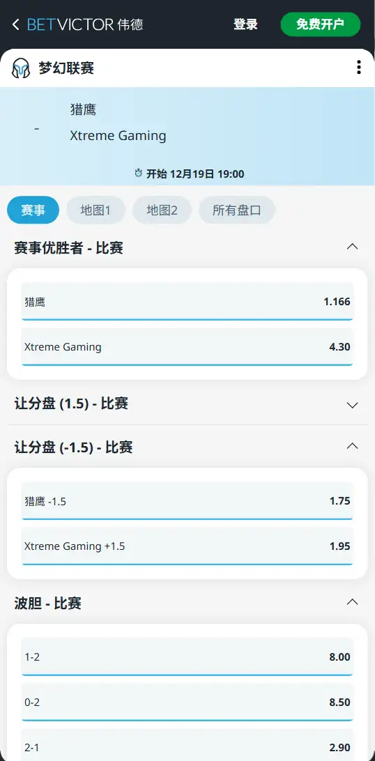Falcons vs XG | 梦幻联赛S27季后赛 - DOTA2赔率盘口信息伟德(BetVictor)提供