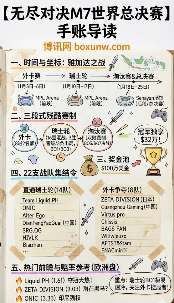 无尽对决M7总决赛 | 赛程赛制 | 队伍名单与夺冠赔率