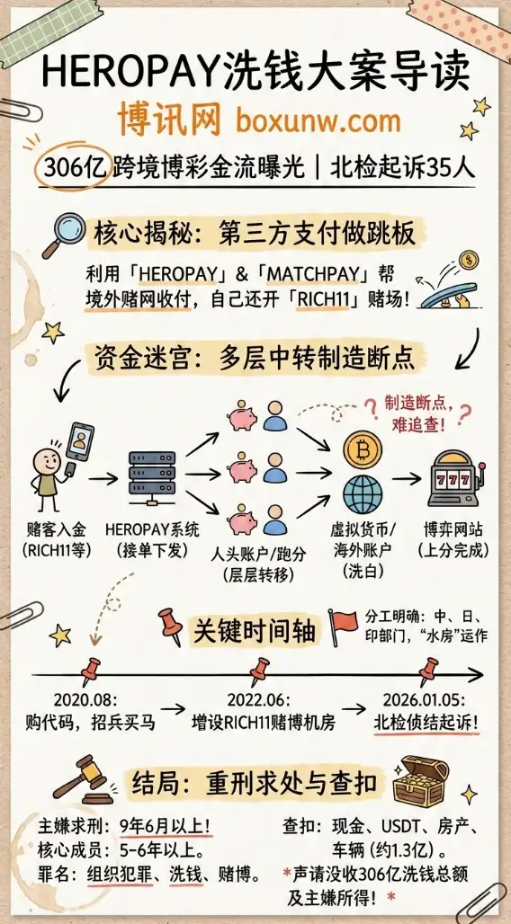 HEROPAY洗钱案 | 北检起诉35人 | 306亿跨境博彩金流曝光