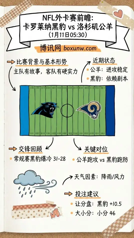 NFL外卡赛前瞻：卡罗莱纳黑豹 vs 洛杉矶公羊