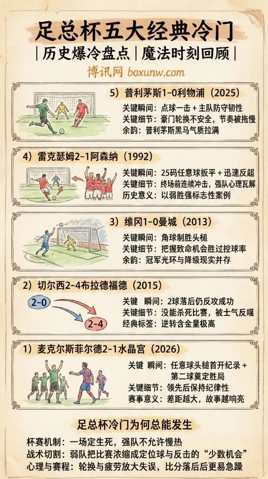 足总杯爆冷 | 五大经典冷门 | 历史爆冷盘点 | 魔法时刻回顾