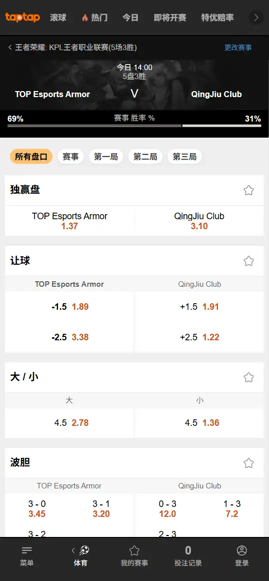 2026王者荣耀KPL 桐乡Q9 vs 长沙TES.A - 赔率盘口信息188bet(TapTap)提供