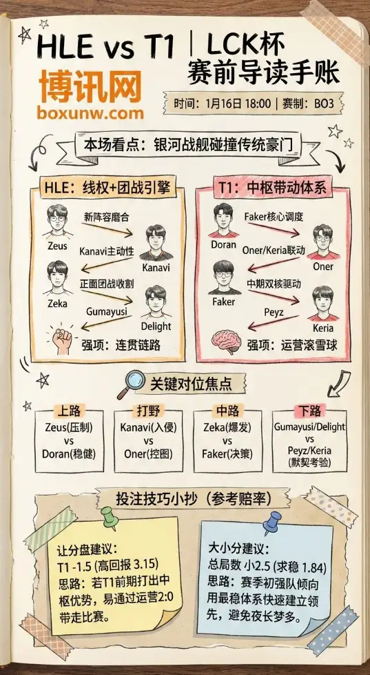 HLE vs T1 | LCK杯 | 赛前前瞻 | 赔率趋势 | 投注技巧